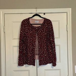 Red and pink leopard print cardigan